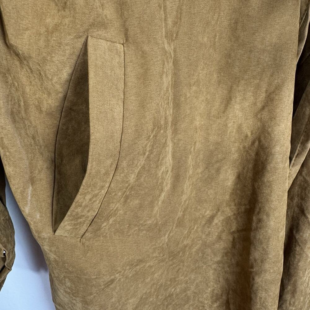BOOHOO Hooded Drawstring Open Women’s Size 4 Brown Lightweight Parka Jacket - Picture 8 of 11